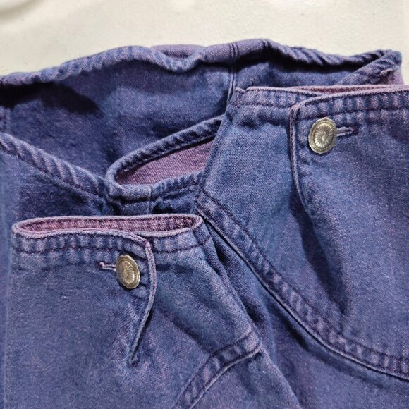 Western Wear for Women Wrangle Demin Blue and Pink Button Down Shirt Size Small - Picture 9 of 9